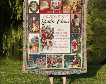 Advice From Santa Claus Christmas Throw Blanket: Holiday Home Decor