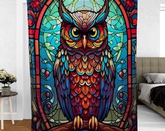 Vintage Owl Christmas Woven Throw Blanket Blanket, Cute Owls Christmas Cotton Wall Tapestry, Christmas Thanksgiving Home Decoration