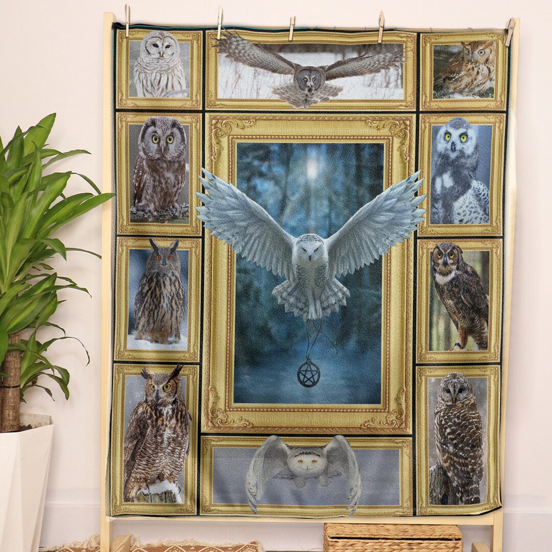 Cute Owl Sherpa Blanket Bird Blanket Bird Watching Blanket Etsy