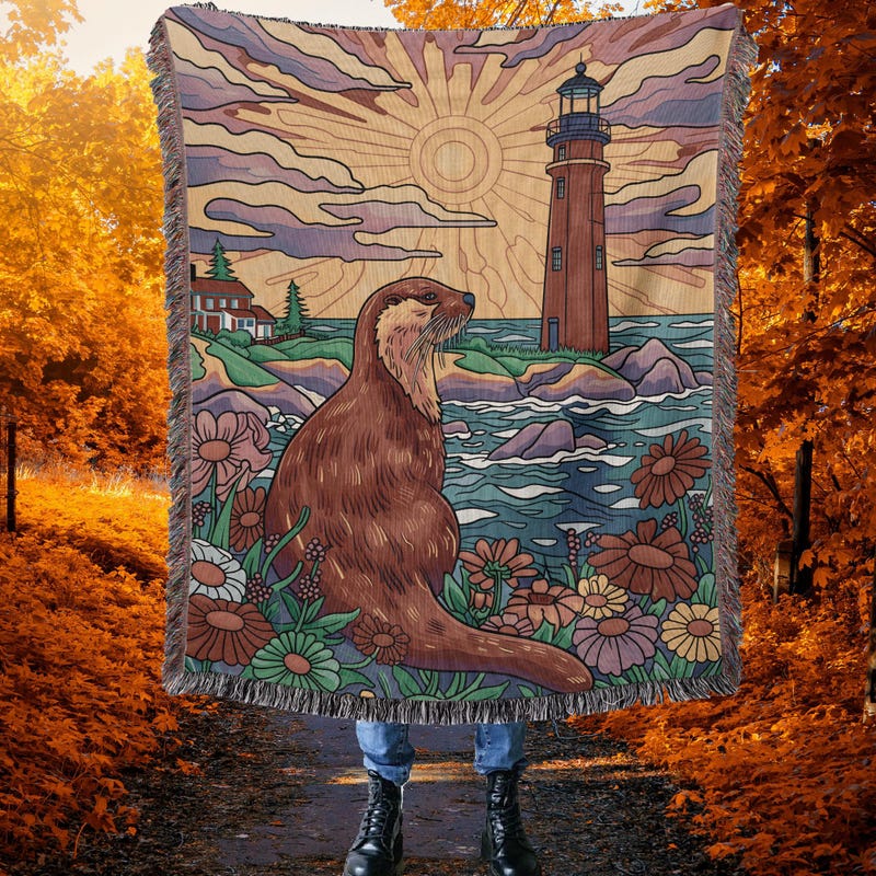 Pattern Print Otter Blanket