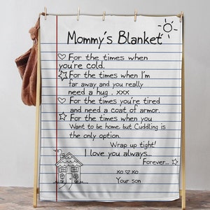 Personalized Handwriting Mommy Woven Throw Blanket, Letter Blanket, Personalized Mothers day Blanket, Personalized Mothers day Gift image 2