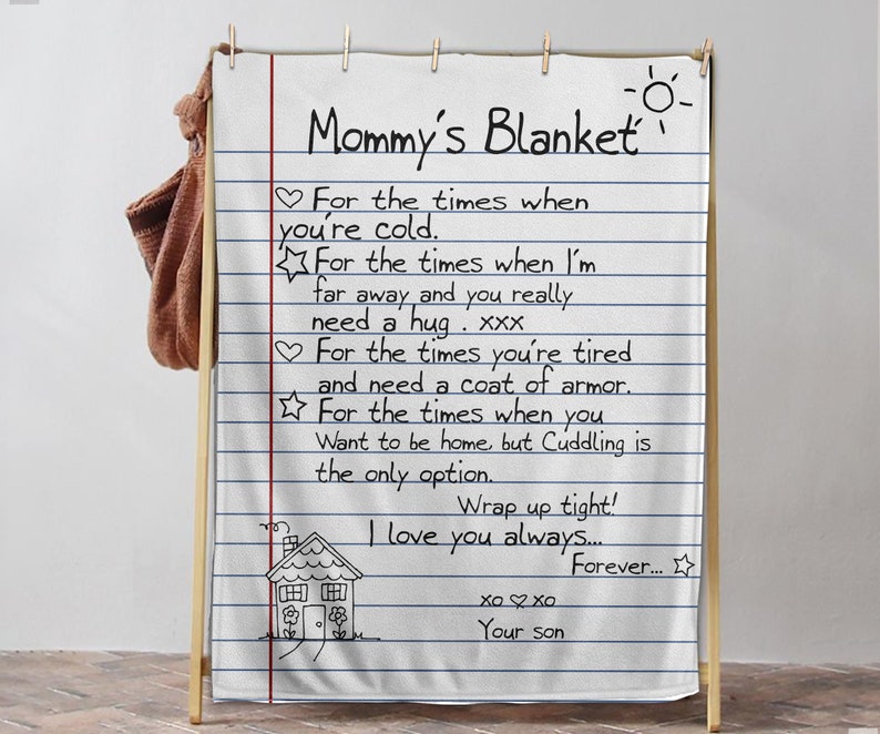 Personalized Handwriting Mommy Woven Throw Blanket, Letter Blanket, Personalized Mothers day Blanket, Personalized Mothers day Gift image 2
