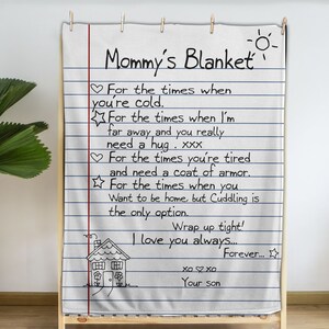 Personalized Handwriting Mommy Woven Throw Blanket, Letter Blanket, Personalized Mothers day Blanket, Personalized Mothers day Gift image 3