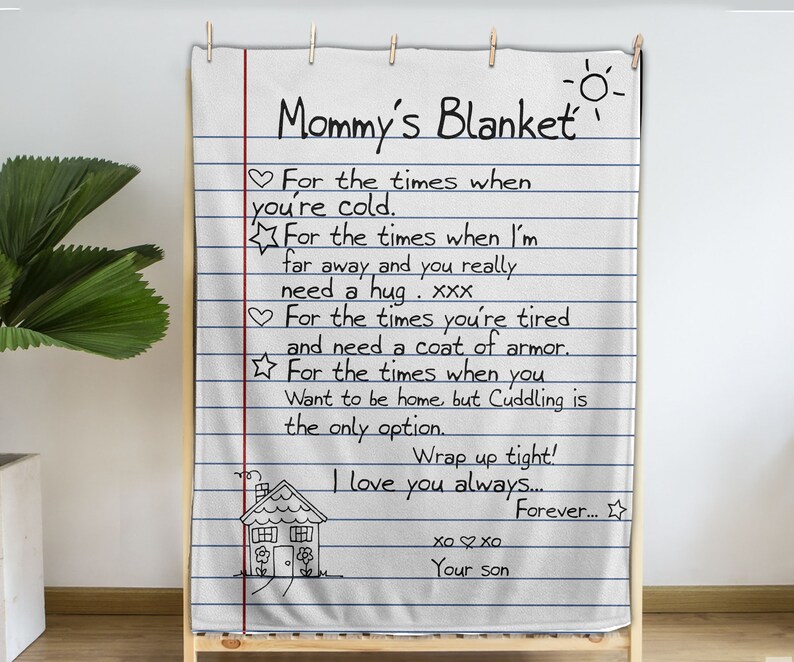 Personalized Handwriting Mommy Woven Throw Blanket, Letter Blanket, Personalized Mothers day Blanket, Personalized Mothers day Gift image 3