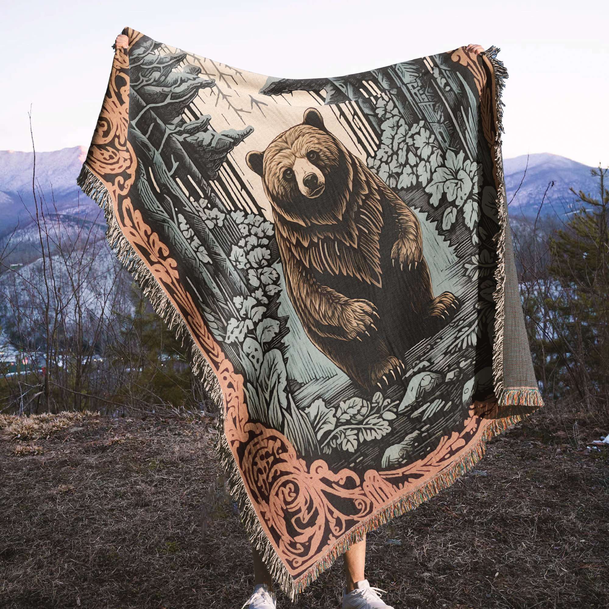 Grizzly bear blanket sale