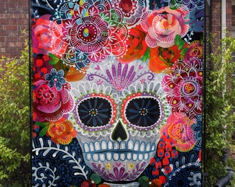 SYUTZSING Ultra-Soft Fleece Blanket Day of The Dead Sugar Skull Pattern Throw Blanket Warm Blanket Lightweight Microfiber Bed Blanket for Sofa Couch All Season Premium Bed Blanket 60x50 SYUTZSING Ultra-Soft Fleece Blanket Day of The Dead Sugar Skull Pattern Throw Blanket Warm Blanket Lightweight Microfiber Bed Blanket for Sofa Couch All Season Premium Bed Blanket 60x50