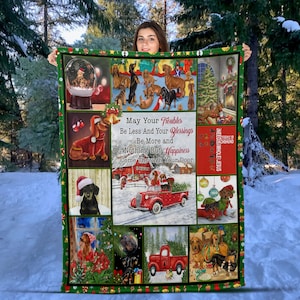 Christmas Dachshund Dog Throw Blanket: Holiday Car Blanket