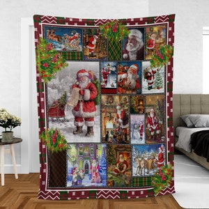 Santa Claus Christmas Woven Throw Blanket, Noel Father Christmas Blanket, Christmas Wall Tapestry Home Decoration, Christmas Gifts