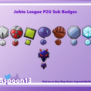 Set of 8 Johto League Sub Badges