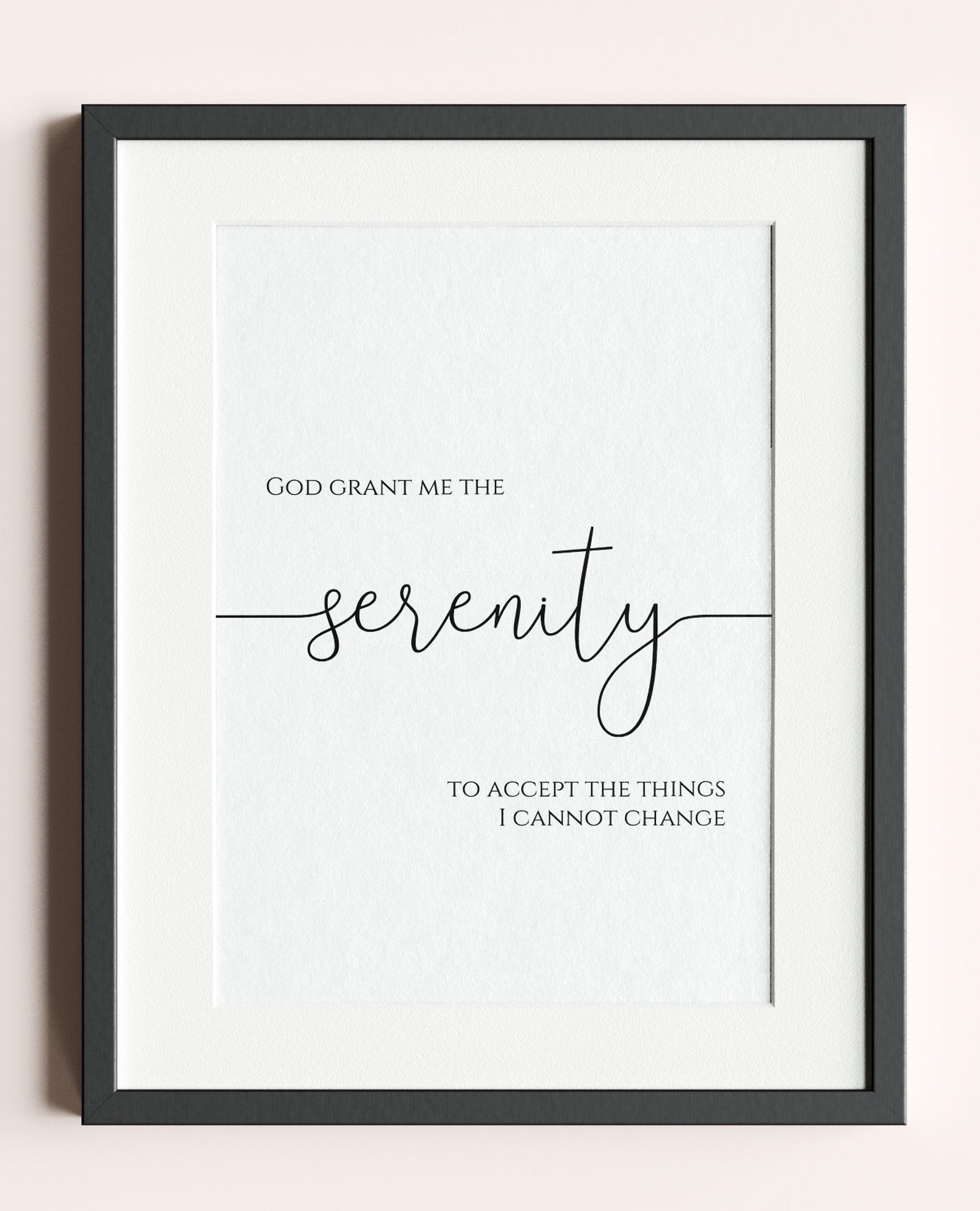 serenity prayer printable wall art aa recovery prayer etsy