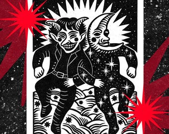 Printable besten Fiends | Digitaler Download Poster-Datei | Dunkle Retro Kunst