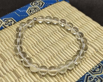 Bracciale in quarzo bianco, braccialetto in cristallo di rocca di alta qualità AAAAA