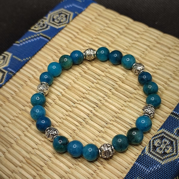 bracelet pour maigrir, bracelet coupe faim, bracelet perte de poids , apatite, espacements boules tibétaine