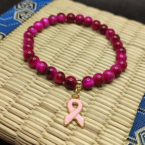 Pink October bracelet, high quality AAAAA pink tiger&#39;s eye bracelet.