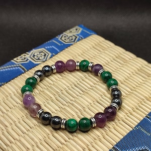 malachite, hematite and fluorite bracelet, bracelet for joint and nerve pain