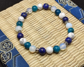 slimming bracelet, stone for slimming Howlite, Apatite, Lapis lazuli, White Quartz, appetite suppressant