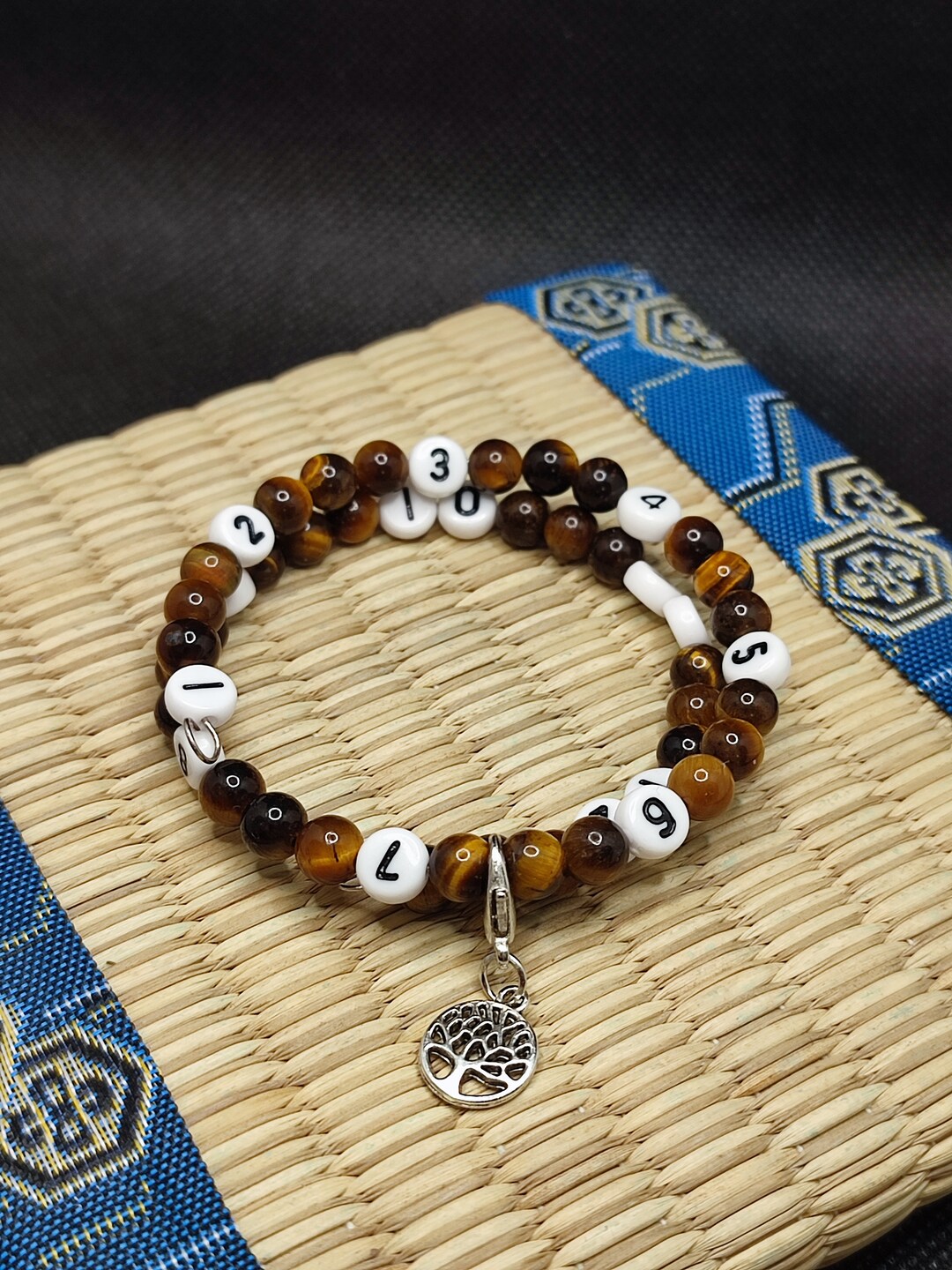 Bracelet D'allaitement Oeil De Tigre - Mémorise L'heure Des Tétées Ou Biberons