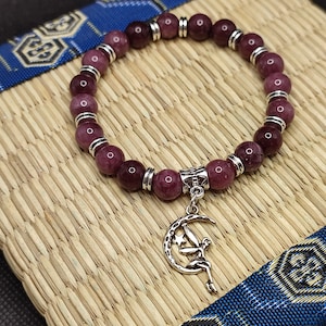 lepidolite bracelet, bracelet for sleep, soothing and anti-stress stone, gray fairy