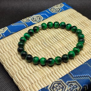 Pulsera de ojo de tigre verde de alta calidad AAAAA, pulsera de protección, pulsera de la suerte