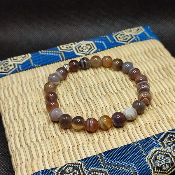 Botswana agate bracelet helps to quit smoking, anti-stress bracelet