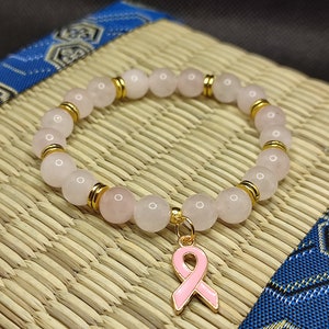 WANDIC 30 PCS Octobre Rose Bracelet, Bracelet Ruban Réglables En