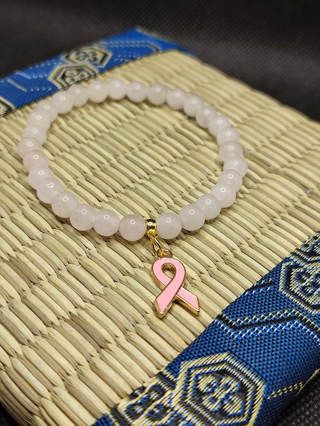 Bracelet Octobre Rose En Simili Cuir - Symbole Lutte Contre Le Cancer Du Sein, Taille Ajustable