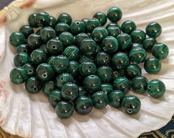 perles malachite de Zambie