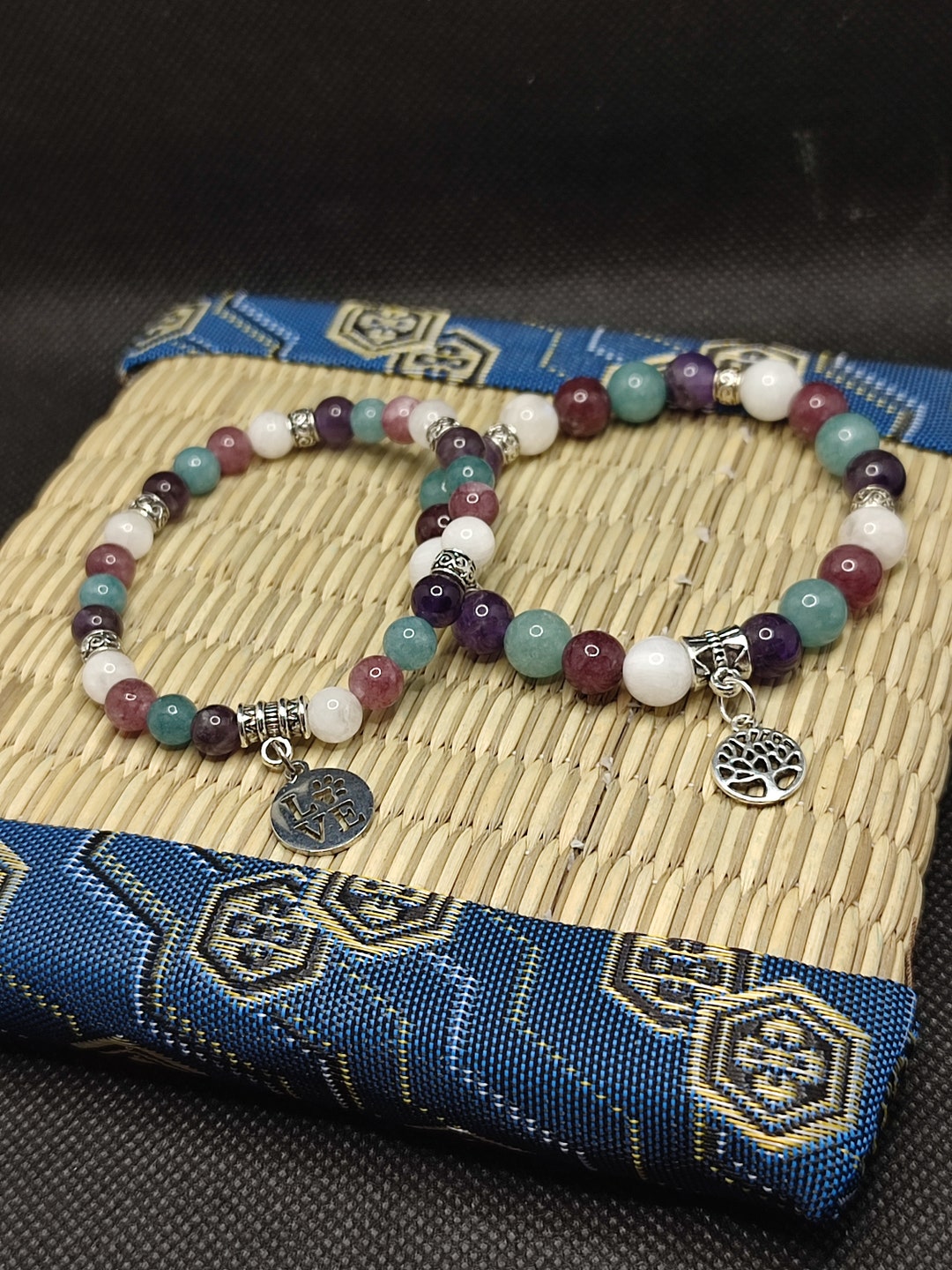 Menopause and Hot Flash Bracelet in Amethyst, Chalcedony, Lepidolite