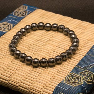 handgemaakte hematiet armband in 8mm natuurlijke kralen, vitaliteitsarmband, natuurlijke hematiet stenen