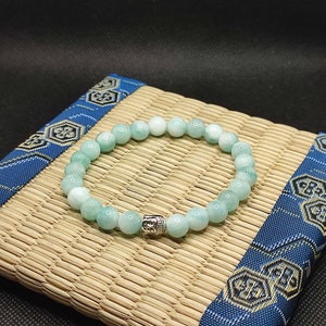 angelite buddha bracelet, calming bracelet, serenity bracelet