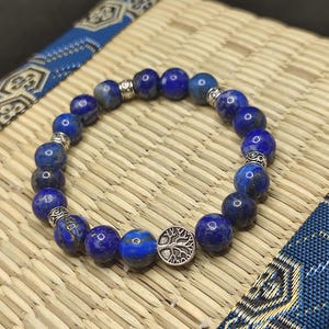 Bracelet En Lapis Lazuli D'Afghanistan - Perles 10mm Naturelles - Sur Mesure