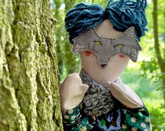 De marionet | van de hand Wolf-Jongen | Erfstuk pop | Handgemaakte stoffen pop