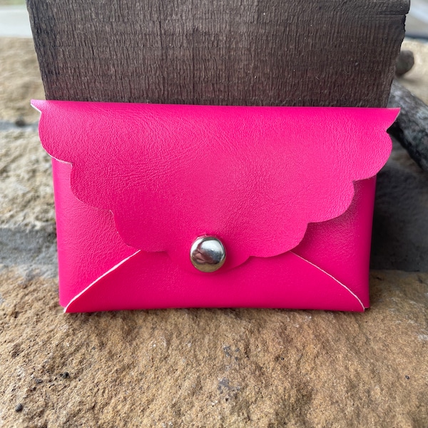 Pink Card Holder - Minimalist Wallet - Business Card Holder - Small Wallet