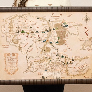 Mapa de la Tierra Media dibujado a mano El Señor de los Anillos