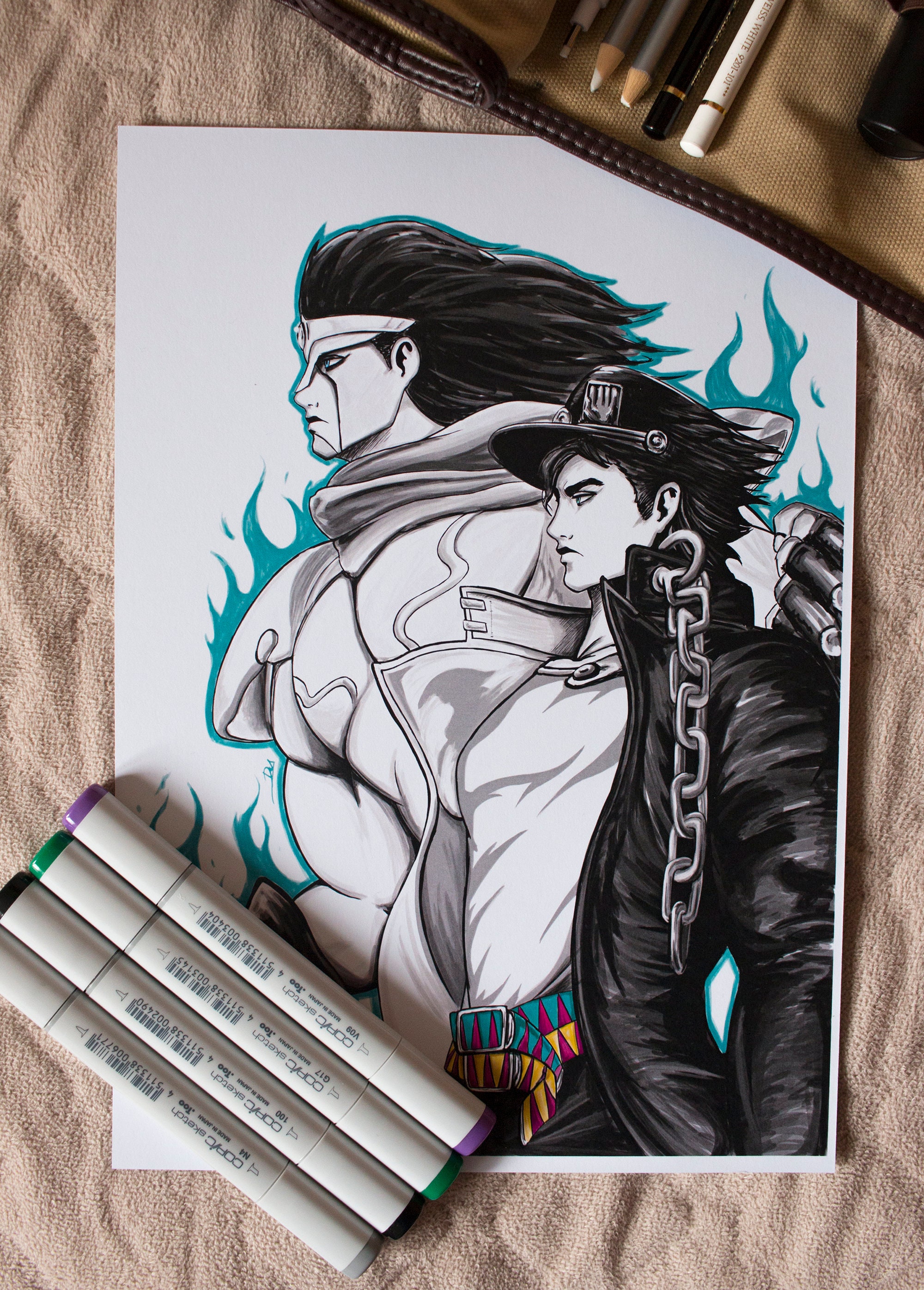 Jotaro and Star Platinum Drawp509 - Illustrations ART street