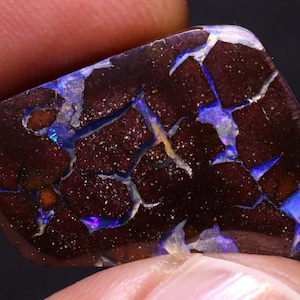 Gem Grade Australian Opal Polished Koroit Boulder Opal Pendant Ring Cabochon Gemstone AOH-2748