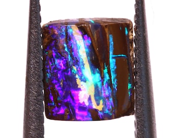 Australian Opal Polished Boulder Opal Wood Pendant Ring Cabochon Gemstone AOH-4934