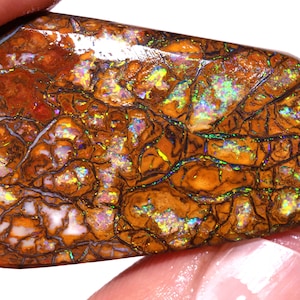 Ópalo Boulder Yowah natural multicolor australiano de grado gema, preformado, crudo y en bruto DO-4945