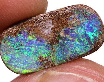 Beautiful Natural Australian Boulder Opal polished Ring Pendant Cabochon Stone AOH-1828