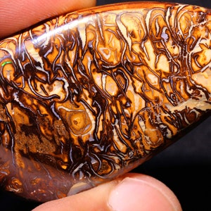 Gem Grade Australian Opal Polished Koroit Boulder Opal Pendant Ring Cabochon Gemstone AOH-2697