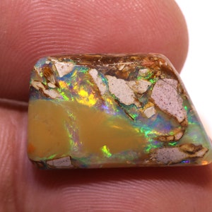 Gem Fire Natural Australian Polished Boulder Pipe Opal Cabochon Pendant Ring Stone