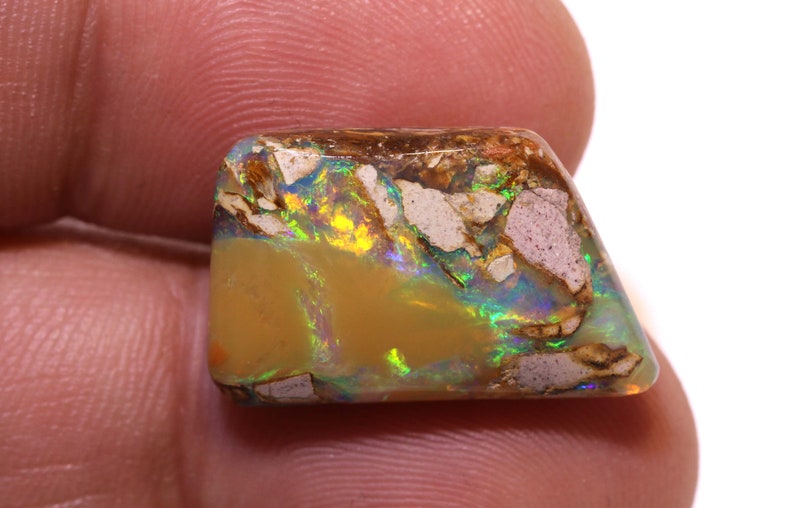 Gem Fire Natural Australian Polished Boulder Pipe Opal Cabochon Pendant Ring Stone