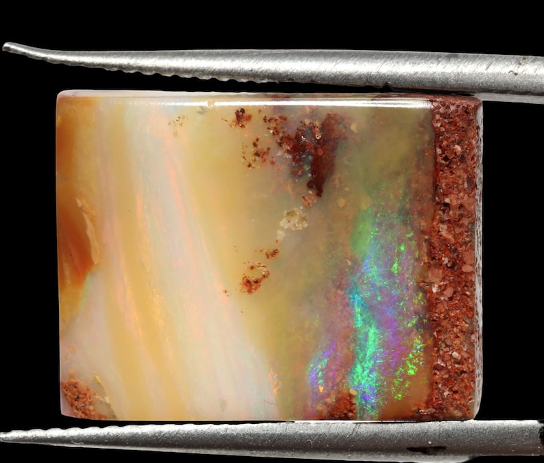 Gem Fire Natural Australian Polished Boulder Pipe Opal Cabochon Pendant Ring Stone