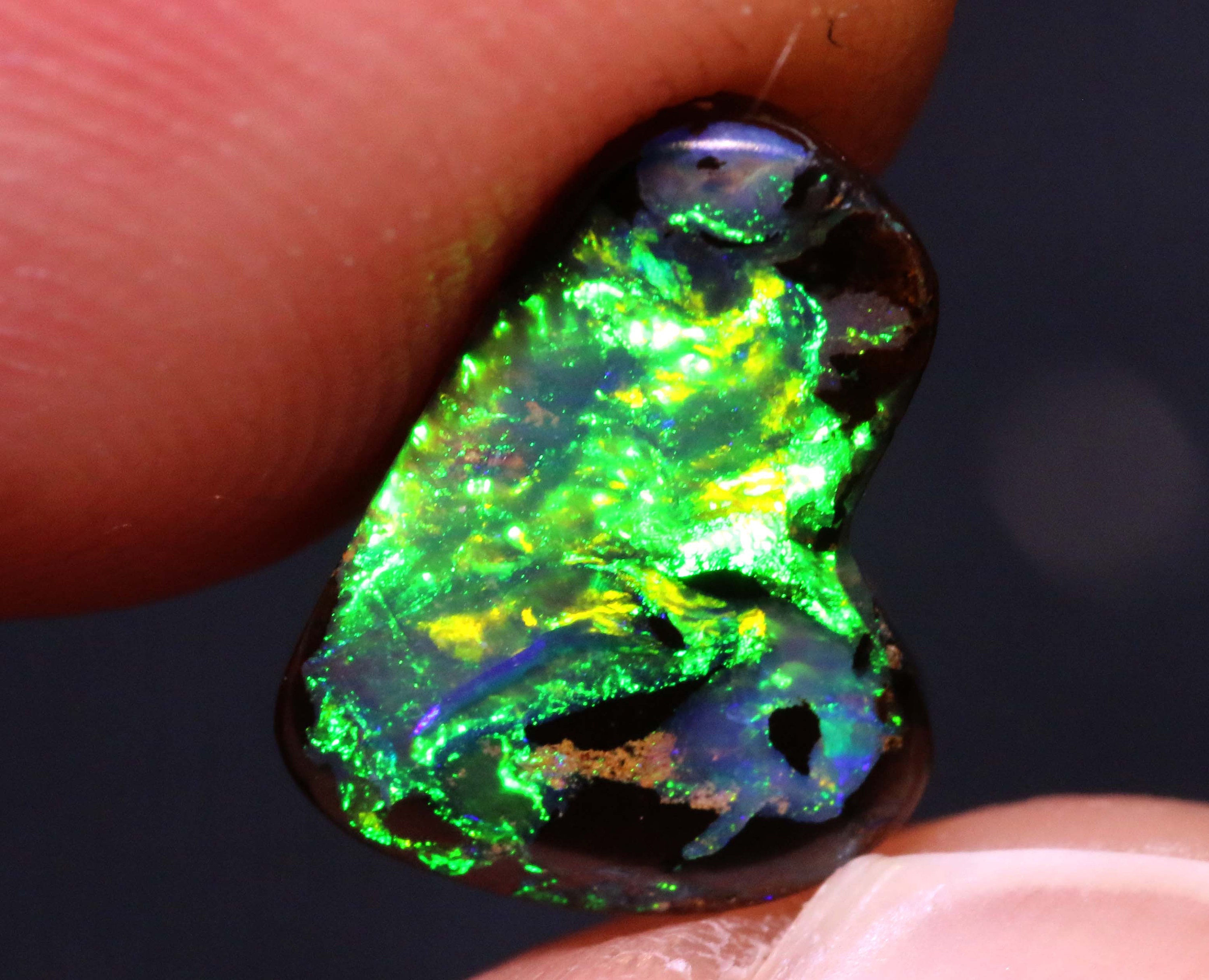 Blazing Fiery Australian Opal Polished Solid Boulder Opal Ring Pendant Gemstone AOH-2799