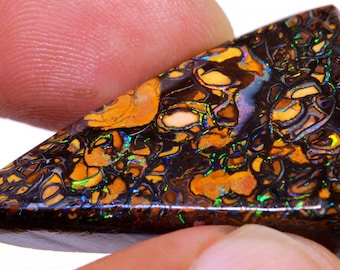 Gem Fire Australian Opal Polished Koroit Boulder Opal Pendant Ring Cabochon Gemstone DO-1397