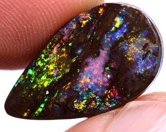 Gem Australian Opal Polished Boulder Opal Wood Fossil Pendant Ring Cabochon Gemstone AOH-1747