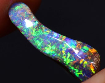 Gem Colours Pattern Australian Opal Polished Boulder Opal Pendant Ring Cabochon Stone AOH-2808