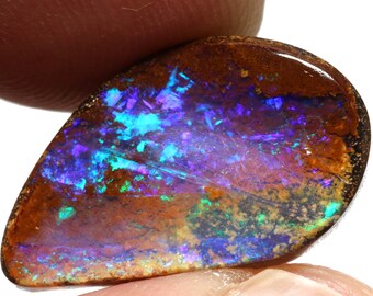 Edelstein Feuer Natürliche australische polierte Boulder Pfeife Opal Cabochon Anhänger Ring Stein AOH-3162