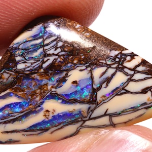 Beautiful Pattern Natural Australian Koroit Boulder Opal Wood Fossil Polished Ring Pendant Cabochon Stone AOH-3997