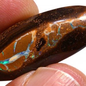 Anillo colgante de ópalo australiano pulido Yowah Boulder con cabujón de piedra preciosa AOH-494